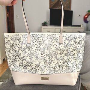 Kate Spade NY Bradford Court Floral White Beige Tote Bag